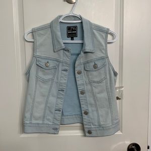Light wash denim vest